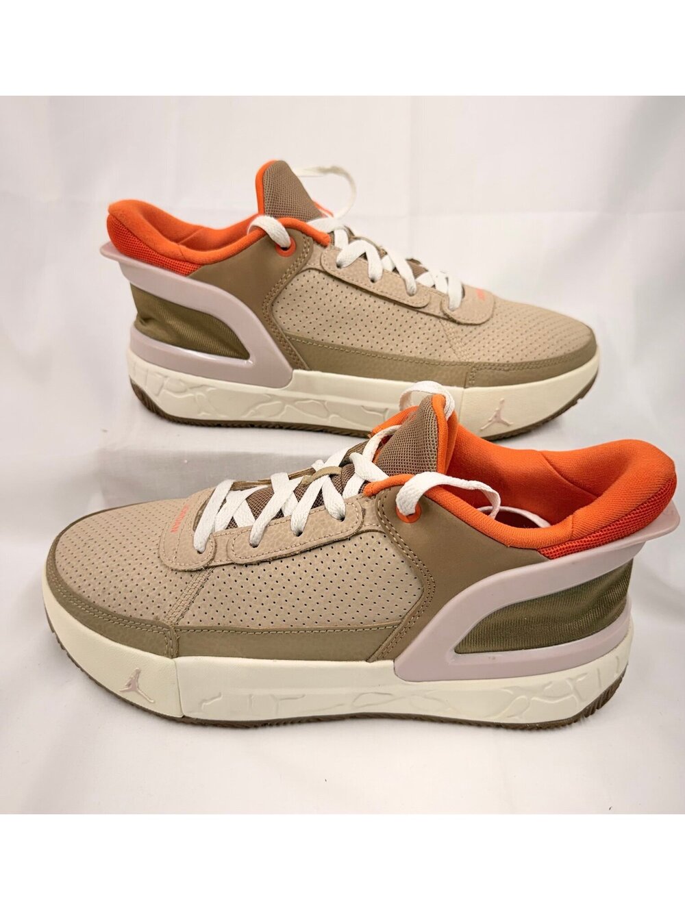 G34- SIZE 7Y / 8.5 WOMEN'S NIKE JORDAN DAY1 E.O.  DK DRIFTWOOD/ BRILLIANT ORNGE